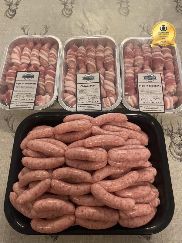 1 x 24 pack of pork sausage chipolatas